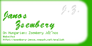 janos zsembery business card